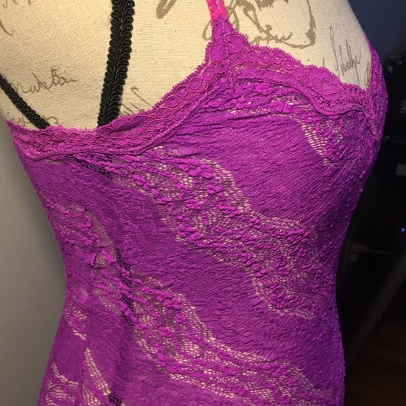 NWOT Free People fuchsia lace tank top XS - Picture 4 of 8